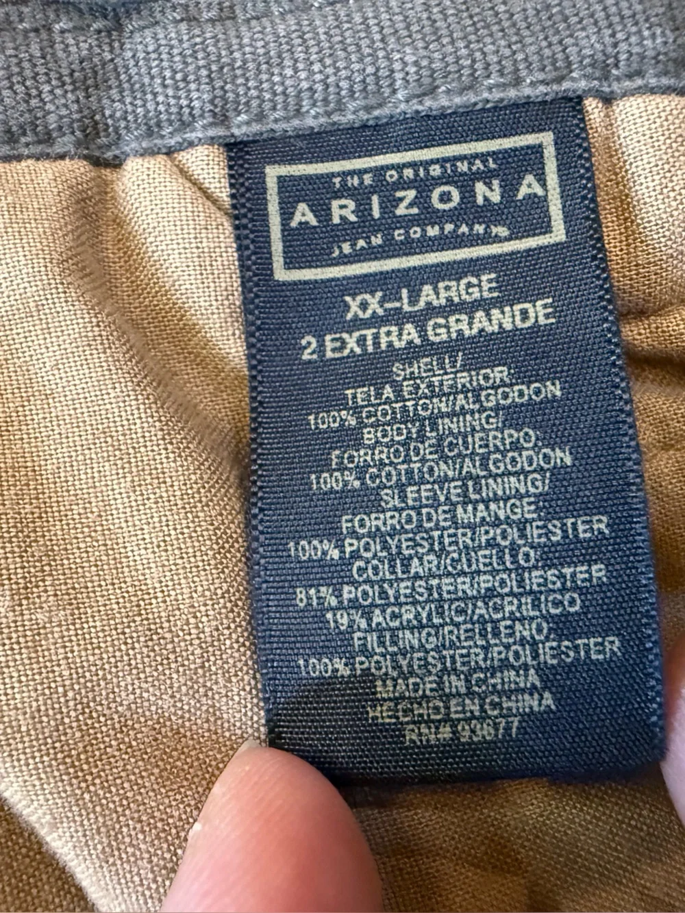 Arizona Jean Co Mens XXL Canvas Sherpa Collar Field Jacket Olive Green NWT